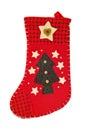 Christmas is coming - Red stocking for gifts Royalty Free Stock Photo