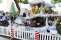 Christmas coming, toys, dwarfs, snow, snowman, Santa Claus, decoration, Christmas tree, bear, light, people