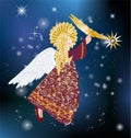 Christmas composition with an angel, Royalty Free Stock Photo