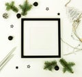 Christmas composition background from black and silber Christmas decorations Royalty Free Stock Photo