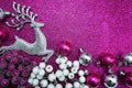 Christmas composition with ellk and Christmas balls Royalty Free Stock Photo