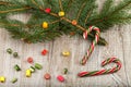 Christmas composition of fir branches Royalty Free Stock Photo