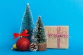 Christmas composition. Gifts, small tree, branches and craft DIY decorations on white background. New year concept Royalty Free Stock Photo