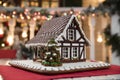 Christmas composition with Gingerbread house Royalty Free Stock Photo