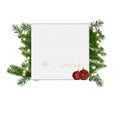 Christmas fir tree on white background