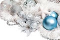 Christmas composition with silver flower Royalty Free Stock Photo