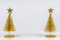 Christmas composition. small Christmas tree, and craft decorations on a white background. New Year concept.