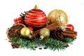 Christmas composition with spices and ornaments Royalty Free Stock Photo