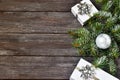 Christmas composition on a wooden background Royalty Free Stock Photo