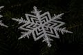 Christmas concept. Christmas decorations on black background. Glittery snowflake Royalty Free Stock Photo