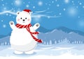 Christmas concept design of white bear with hat