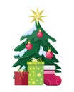 Christmas Concept Flat Style Vector Illustration Royalty Free Stock Photo