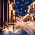 Christmas concept - latern outdoor with ligts