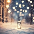 Christmas concept - latern outdoor with ligts