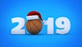 Christmas 2019 concept. Orange basket ball. Royalty Free Stock Photo