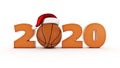 Christmas 2020 concept. Orange basket ball. Royalty Free Stock Photo