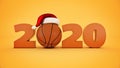 Christmas 2020 concept. Orange basket ball. Royalty Free Stock Photo