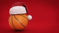 Christmas concept. Orange basket ball. Royalty Free Stock Photo