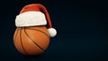 Christmas concept. Orange basket ball.