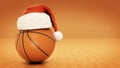 Christmas concept. Orange basket ball. Royalty Free Stock Photo