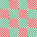 Christmas Concept.red and green line stripes crossed seamless colorful pattern.Merry Xmas background. Endless diagonal texture. Royalty Free Stock Photo