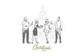 Christmas concept sketch. Isolated vector illustration Royalty Free Stock Photo