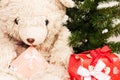 Christmas concept,teddy bear Royalty Free Stock Photo