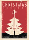 Christmas concert retro poster design Royalty Free Stock Photo