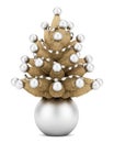 Christmas cone tree decoration isolated on white