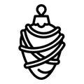 Christmas cone tree toy icon, outline style