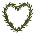 Christmas coniferous heart symbol