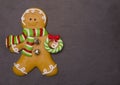 Christmas Cookie on a Chalkboard Background Royalty Free Stock Photo