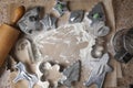 Christmas Cookie Cutters, Rolling Pin and Baking Sheet