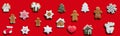 Christmas cookie pattern red seamless background