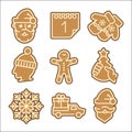 Christmas cookie vector icons set Royalty Free Stock Photo