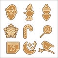 Christmas cookie vector icons set Royalty Free Stock Photo