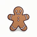 Christmas cookies. Brown smiling gingerbread man.