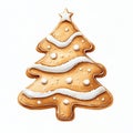 Christmas cookies and candy complement a watercolor gingerbread Christmas tree to create a cute Christmas element Royalty Free Stock Photo
