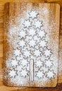 Christmas cookies cinnamon stars on wooden background