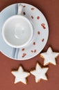Christmas cookies and a coffee cup