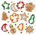 Christmas cookies and cookie cutters