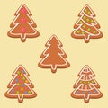 Christmas cookies with different decorations Royalty Free Stock Photo