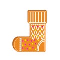 Christmas cookies - ginger sock. Vector illustration