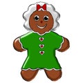 Christmas cookies Gingerbread girl for christmas 3D