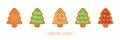 christmas cookies gingerbread set with different icing and sugar decoration tree Royalty Free Stock Photo