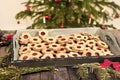 Christmas cookies linzer eyes Royalty Free Stock Photo