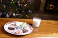 Christmas Cookies and Milk Fireplace Tree