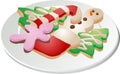 Christmas cookies ona plate Royalty Free Stock Photo