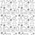 Christmas cookies seamless pattern, vector illustration hand drawing doodles Royalty Free Stock Photo