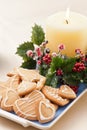 Christmas cookies, short bread in festive setting Royalty Free Stock Photo